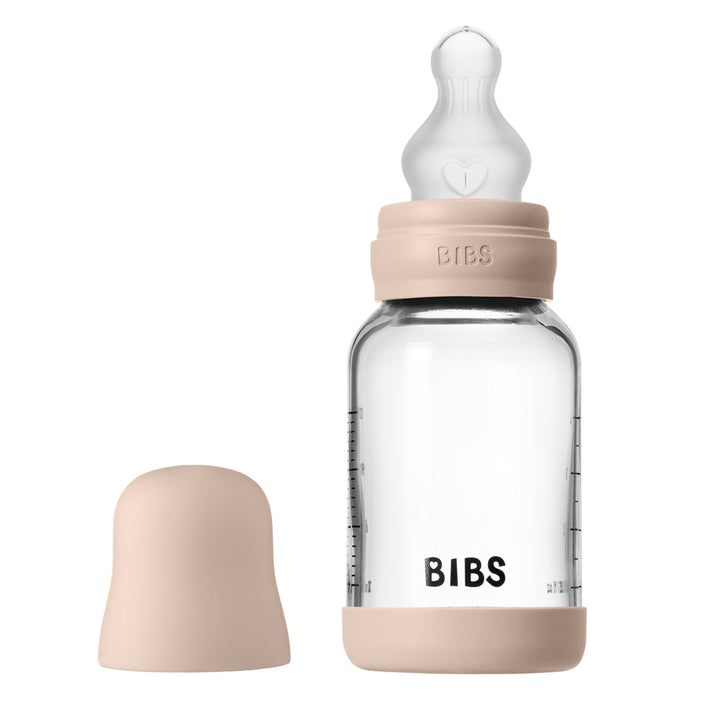 Glasfløska, 120 ml, Silikon, Blush