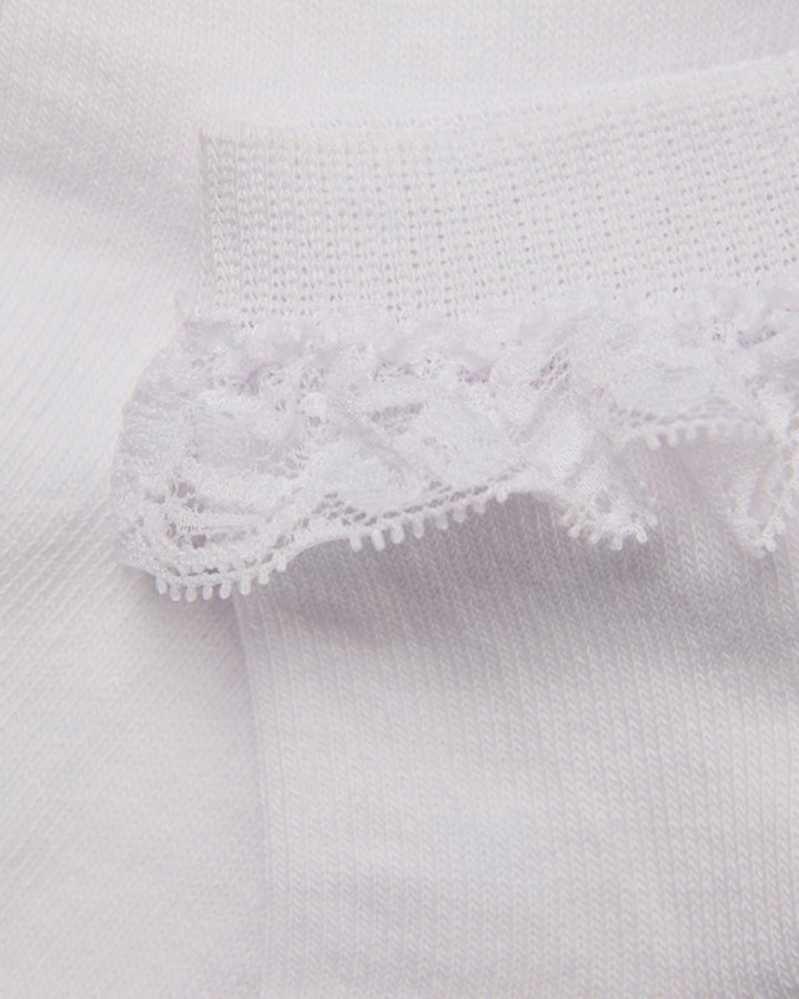 Blúndusokkar, White