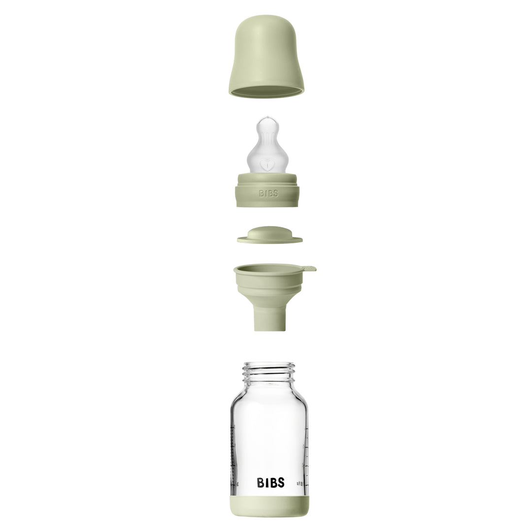 Glasfløska, 120 ml, Silikon, Sage