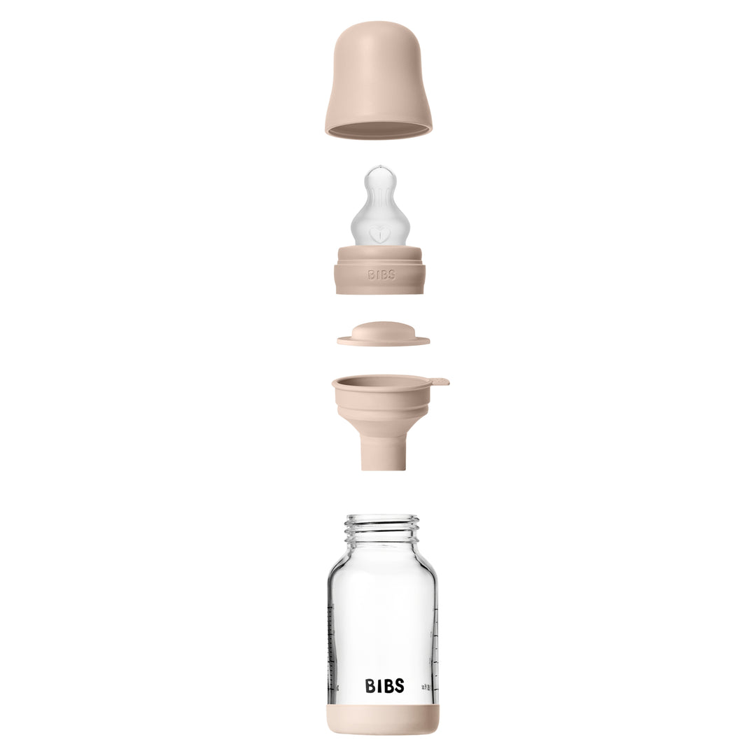 Glasfløska, 120 ml, Silikon, Blush