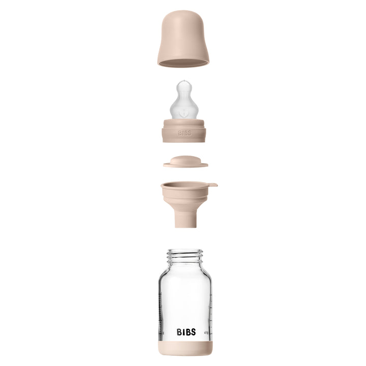 Glasfløska, 120 ml, Silikon, Blush