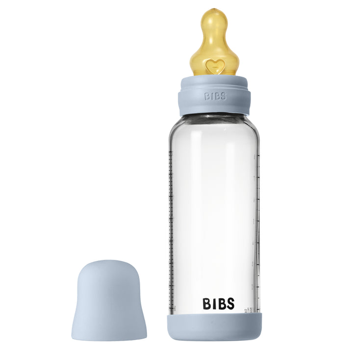 Glasfløska, 240 ml, Latex, Baby Blue